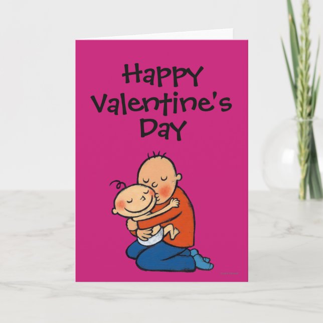 Cartes Pour Fêtes Annuelles Papa et bébé en train d'embrasser (Devant)