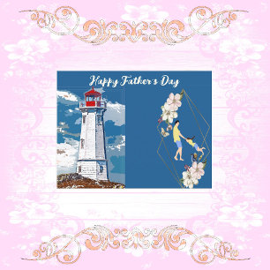 Cartes Pour Fêtes Annuelles Papa Fille Bonding Phare Bonne Fête des pères