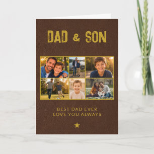 Cartes Pour Fêtes Annuelles Papa & Fils Faux Cuir Famille 6 Photo