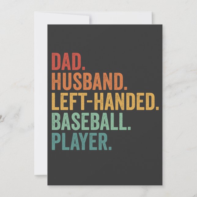 Cartes Pour Fêtes Annuelles Papa Mari Baseball gauche légende (Devant)