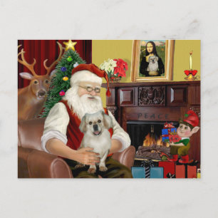 Cartes Pour Fêtes Annuelles Papa Noël à la maison - Épagneul tibétain 1 - Sant