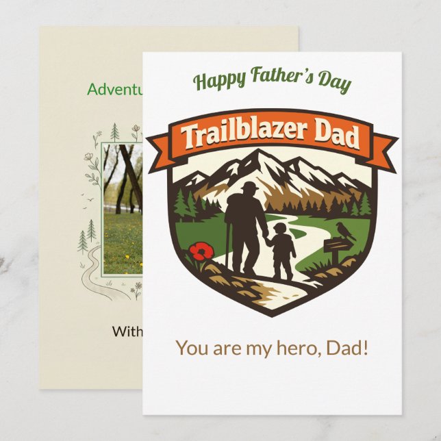 Cartes Pour Fêtes Annuelles Papa pionnier Fête des pères personnalisable (Devant / Derrière)