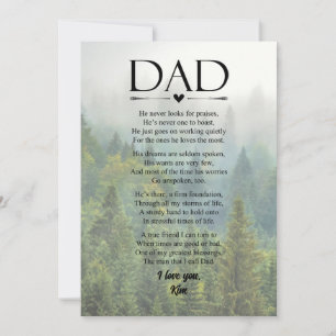 Cartes Pour Fêtes Annuelles Papa Poem Fête des pères personnalisée