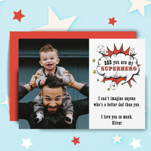 Cartes Pour Fêtes Annuelles Papa Superhero Dessin Discours Bubble Fête du Père