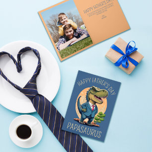 Cartes Pour Fêtes Annuelles Papasaurus Dessin Animé Dinosaure Fête des Pères