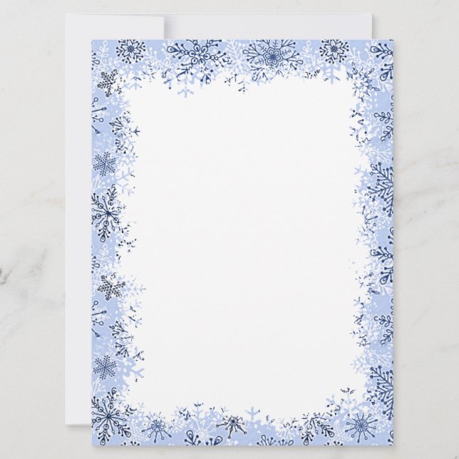 Cartes Pour Fêtes Annuelles Papeterie de Noël flocons de neige bleus (Devant)