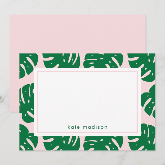 Cartes Pour Fêtes Annuelles Papier à lettres personnalisées Tropic Chic Couleu (Devant / Derrière)