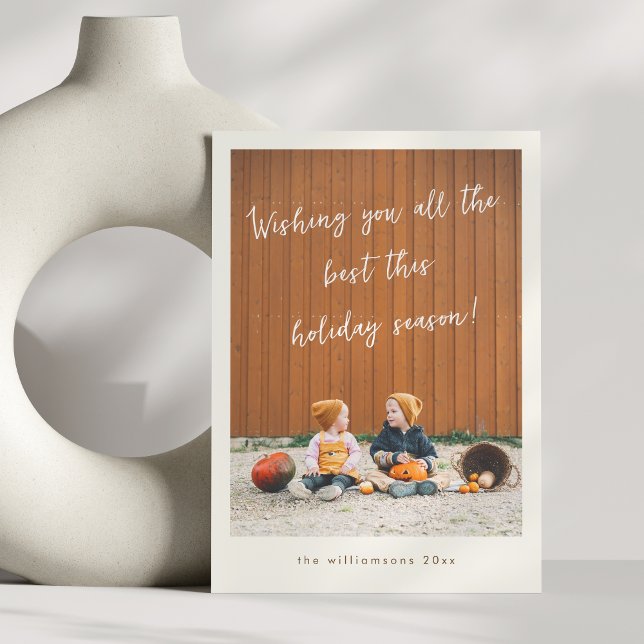 Cartes Pour Fêtes Annuelles Papier blanc superposé photo verticale Noël (Créateur téléchargé)