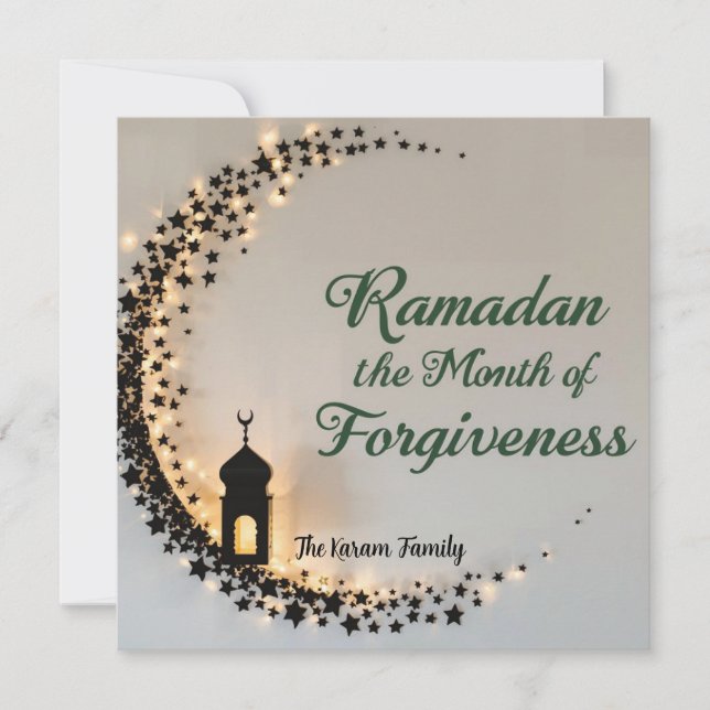 Cartes Pour Fêtes Annuelles Papier cadeau personnalisé thème Ramadan Kareem (Devant)