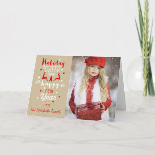 Cartes Pour Fêtes Annuelles Papier de Noël russe Typographie rouge blanche