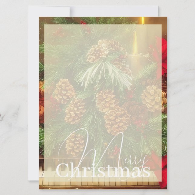 Cartes Pour Fêtes Annuelles Papier de papeterie pour piano de Noël (Devant)