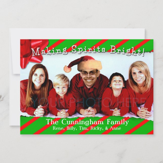 Cartes Pour Fêtes Annuelles Papier déchiré Noël de famille (Devant)