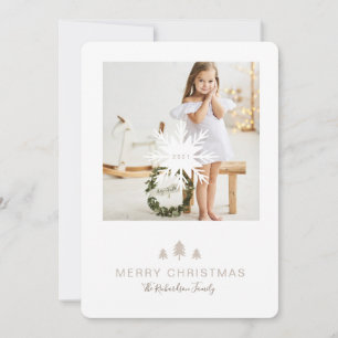 Cartes Pour Fêtes Annuelles Papier Kraft Arbre de Noël & Flocon de neige 1 Pho
