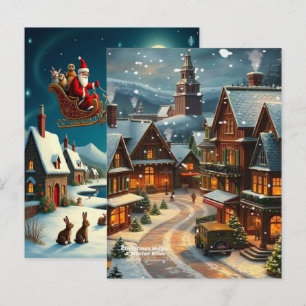 Cartes Pour Fêtes Annuelles Papier peint Village d'Hiver Noël Enchanté 2025