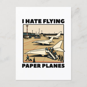 Cartes Pour Fêtes Annuelles Papier Plan d'embarquement Humour Papier Lignes