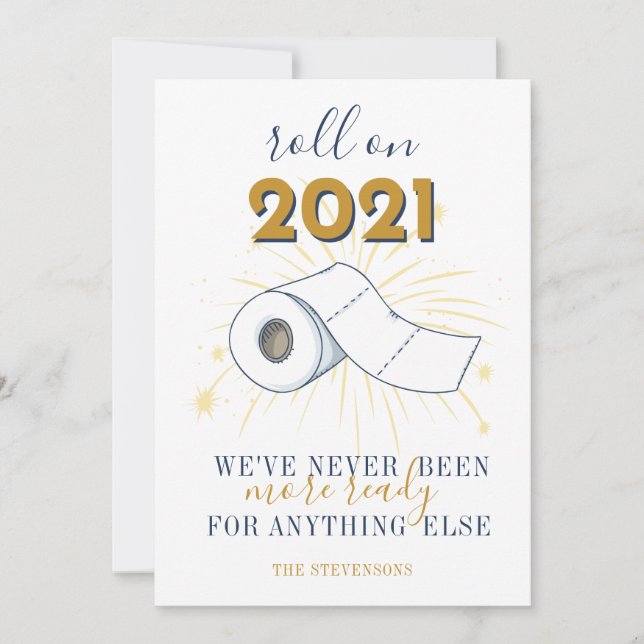 Cartes Pour Fêtes Annuelles Papier toilette de la nouvelle année 2021 Personna (Devant)