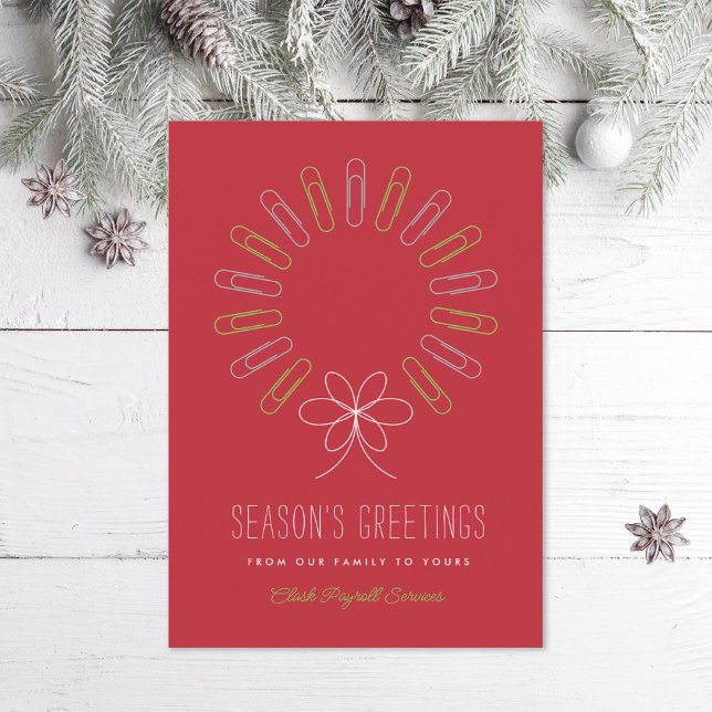 Cartes Pour Fêtes Annuelles Papier Wreath Business Noël (Créateur téléchargé)