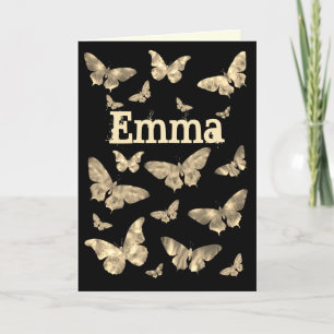Cartes Pour Fêtes Annuelles Papillon au clair de lune Art gothique Emma Nom