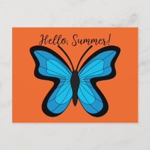 Cartes Pour Fêtes Annuelles Papillon Bleu Ajouter Texte