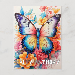 Cartes Pour Fêtes Annuelles Papillon créatif et collage de fleurs