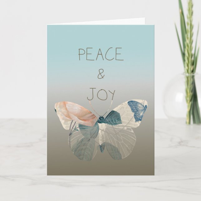 Cartes Pour Fêtes Annuelles Papillon de la paix et de la joie (Devant)