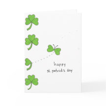 Papillon de trèfle St. Patrick's Day Folding Card