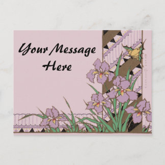 Cartes Pour Fêtes Annuelles Papillon Iris Pâques violet Art Déco