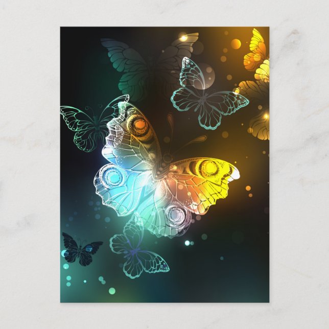 Cartes Pour Fêtes Annuelles Papillon lumineux et papillons de nuit (Devant)