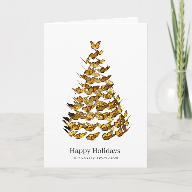 Cartes Pour Fêtes Annuelles Papillon Monarque Noël Accueil d'entreprise (Devant)