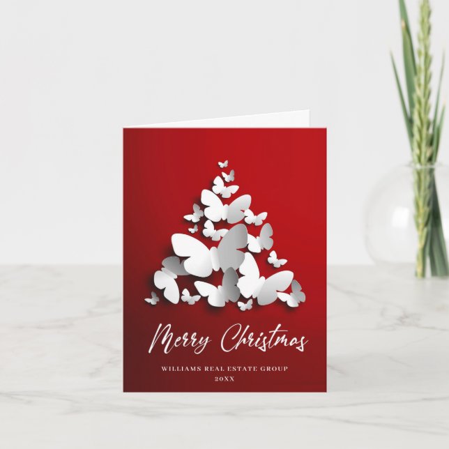 Cartes Pour Fêtes Annuelles Papillon Monarque Noël Accueil d'entreprise Hol (Devant)