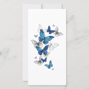 Cartes Pour Fêtes Annuelles Papillons volants bleus Morpho