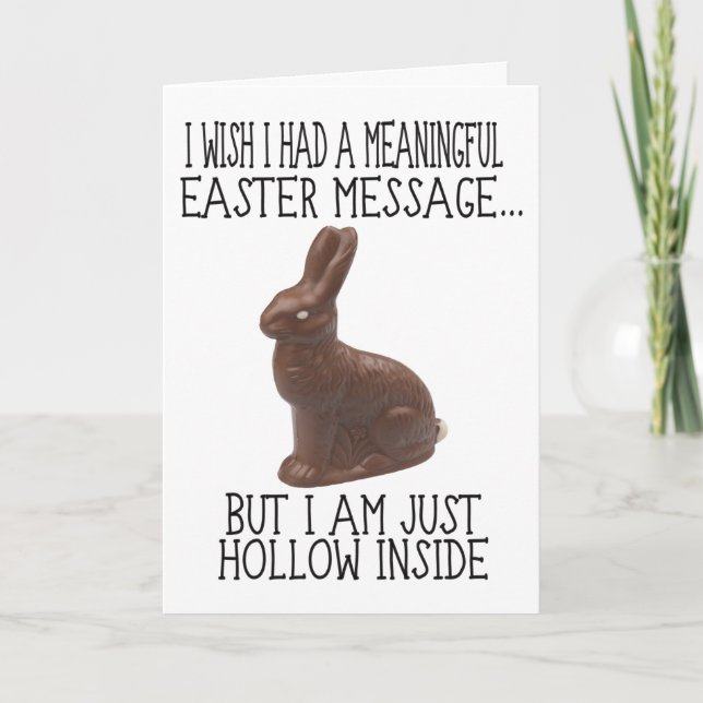 Cartes Pour Fêtes Annuelles Pâques amusantes à l'intérieur de Hollow (Devant)