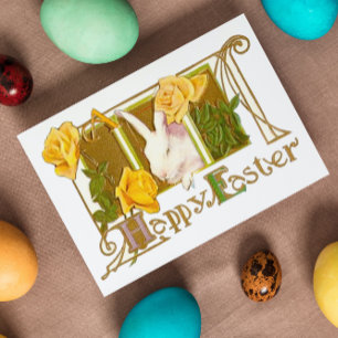 Cartes Pour Fêtes Annuelles Pâques Animaux Mignons Vintage