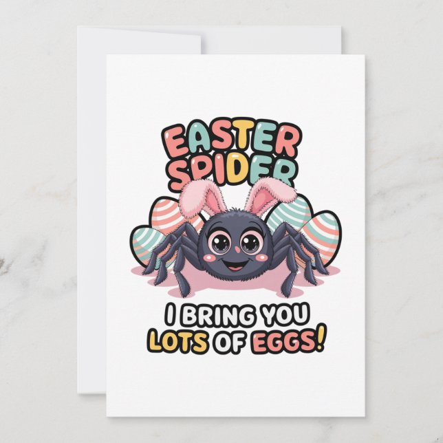 Cartes Pour Fêtes Annuelles Pâques araignée (Devant)