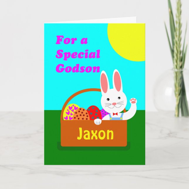 Cartes Pour Fêtes Annuelles Pâques avant faite sur commande pour le filleul, (Devant)