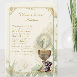 Cartes Pour Fêtes Annuelles Pâques catholique Poème des Écritures Christ ressu
