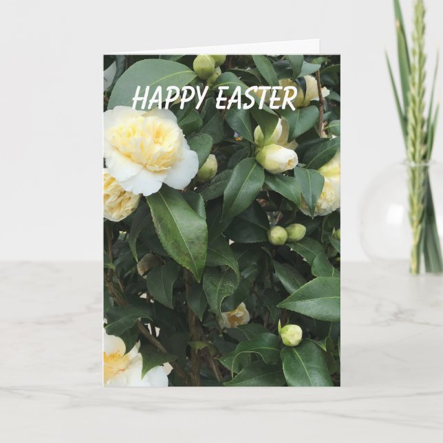 Cartes Pour Fêtes Annuelles Pâques de la Camellia blanche (Devant)