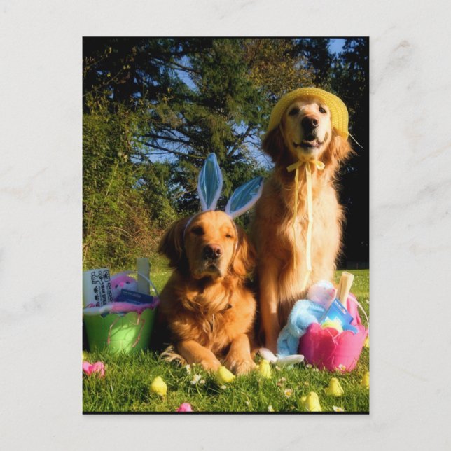 Cartes Pour Fêtes Annuelles Pâques d'or (Devant)