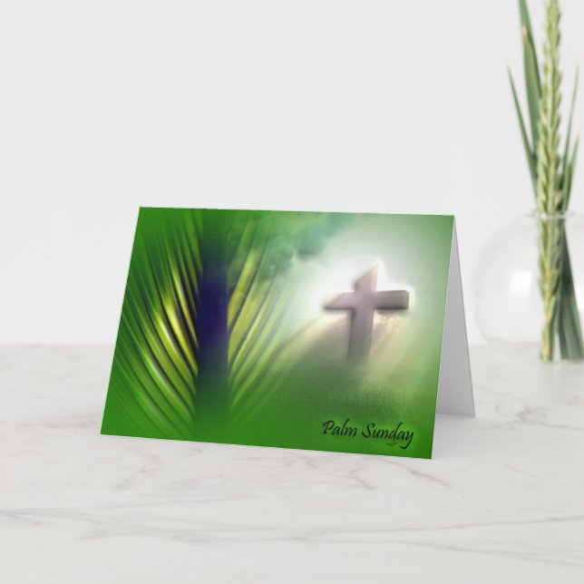 Cartes Pour Fêtes Annuelles Pâques et palmiers Dimanche Crossages et scènes (Devant)