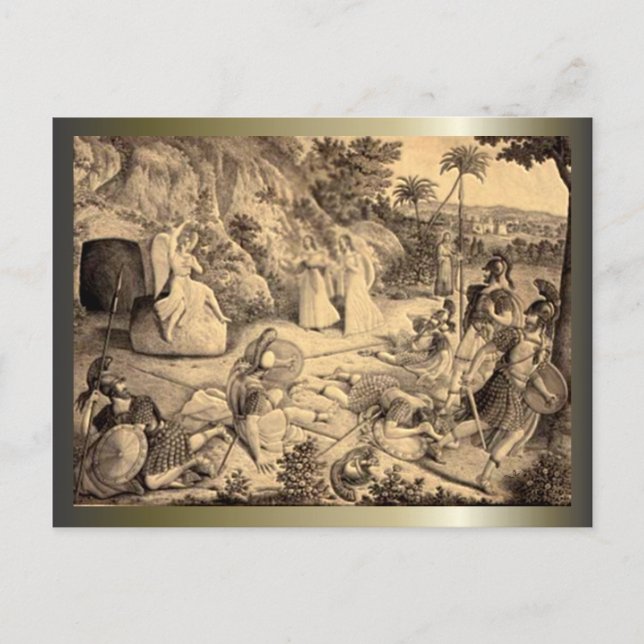 Cartes Pour Fêtes Annuelles Pâques et palmiers Dimanche Crossages et scènes (Devant)
