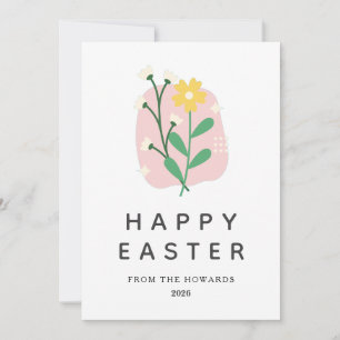 Cartes Pour Fêtes Annuelles Pâques Floral Élégant Moderne Photo Joyeuses Pâq