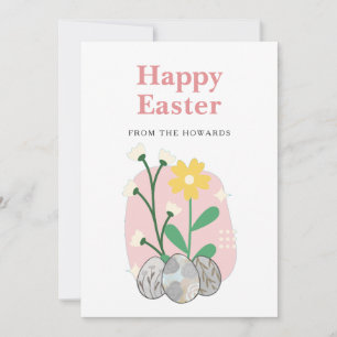 Cartes Pour Fêtes Annuelles Pâques Floral Élégant Moderne Photo Joyeuses Pâq
