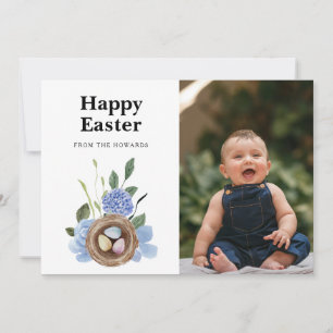 Cartes Pour Fêtes Annuelles Pâques Floral Moderne Élégant   Photo Joyeuses Pâq