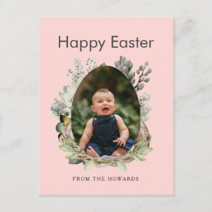 Cartes Pour Fêtes Annuelles Pâques Floral Moderne Élégant   Photo Joyeuses Pâq