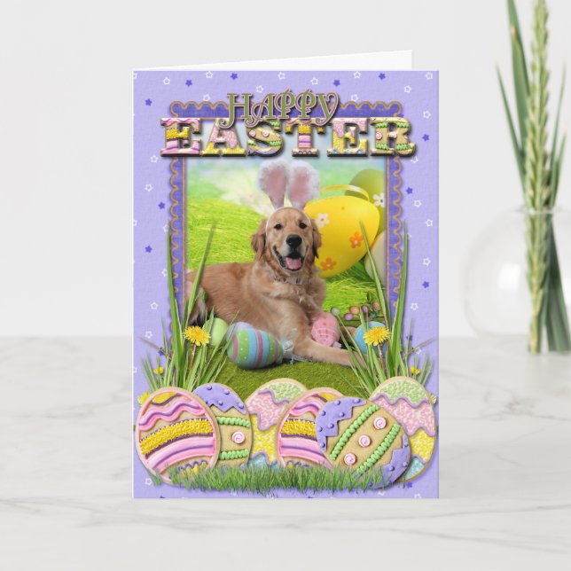 Cartes Pour Fêtes Annuelles Pâques - golden retriever - Frank (Devant)
