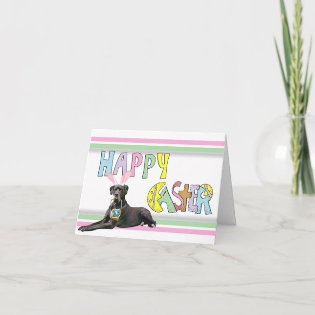 Cartes Pour Fêtes Annuelles Pâques great dane noir (Devant)