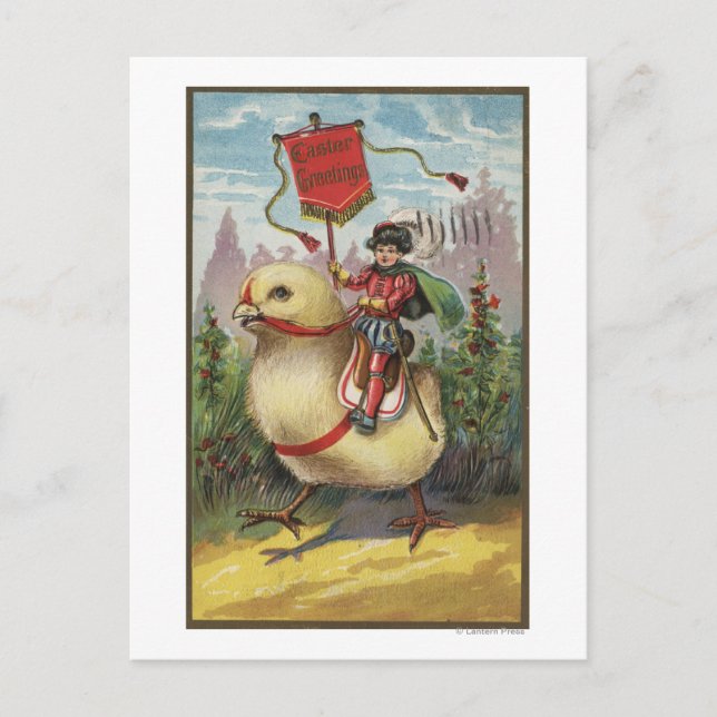 Cartes Pour Fêtes Annuelles Pâques GreetingsPrince placé sur un poussin (Devant)
