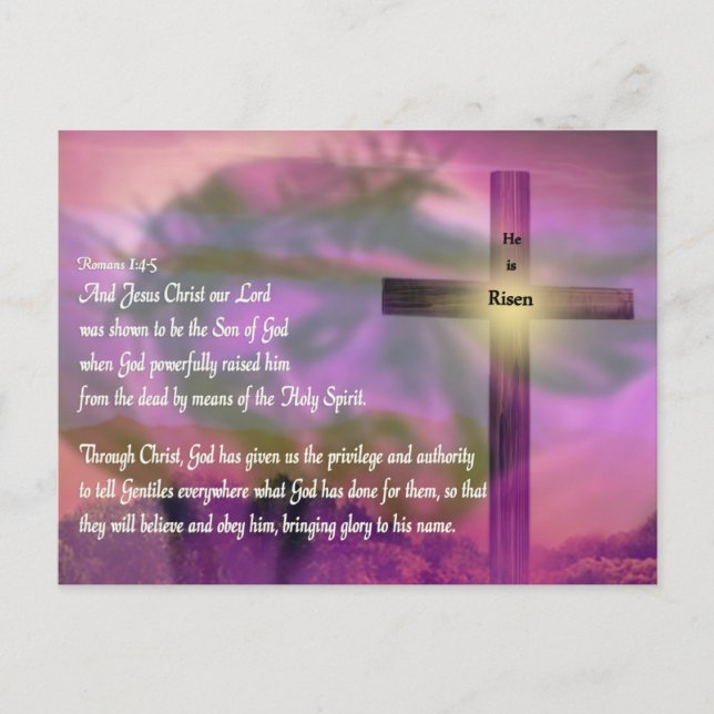 Cartes Pour Fêtes Annuelles Pâques - Il est ressuscité - Religieux (Devant)