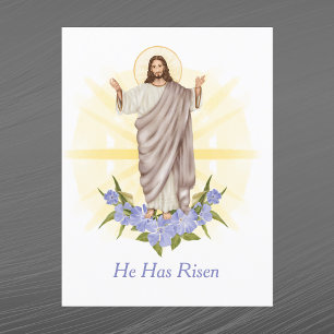 Cartes Pour Fêtes Annuelles Pâques Jaune Jésus chrétien Floral