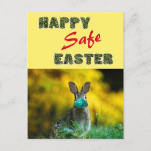 Cartes Pour Fêtes Annuelles Pâques joyeuses et sûres Jote lapin drôle avec m